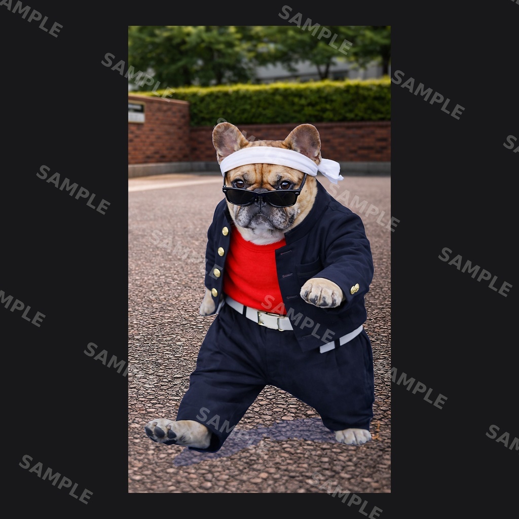 【高画質スマホ壁紙】ヤンキーフレンチブルドッグ ポーズセット|3バリエーション × 4サイズ(iPhone・Android対応)