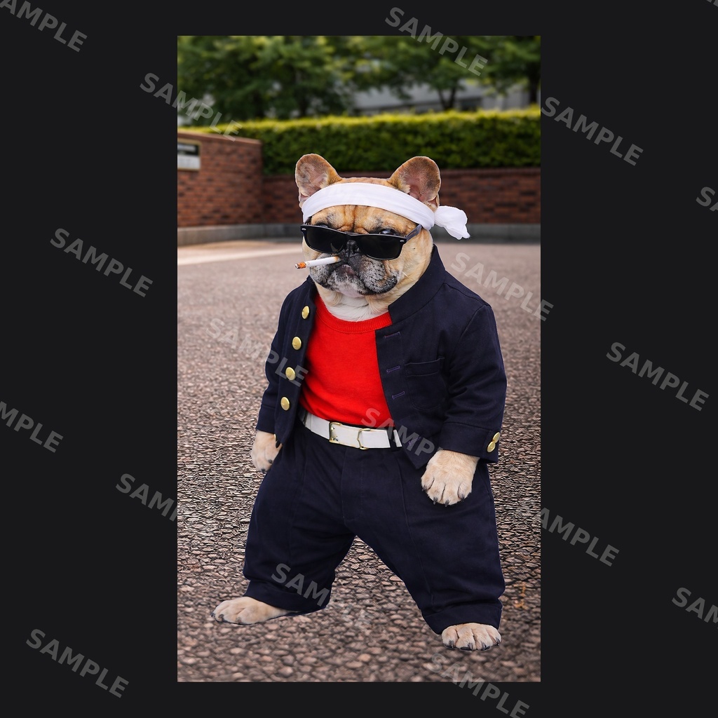 【高画質スマホ壁紙】ヤンキーフレンチブルドッグ ポーズセット|3バリエーション × 4サイズ(iPhone・Android対応)