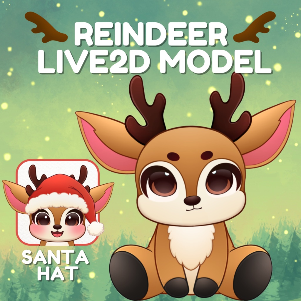 Reindeer VTuber Model | Christmas Live2D Item | Pet VTuber | Live2d Model | Animal VTuber Model