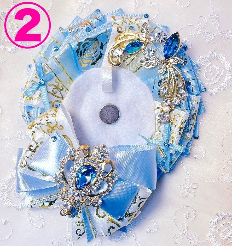 キラキラロゼット(蝶々ビジュー付き)