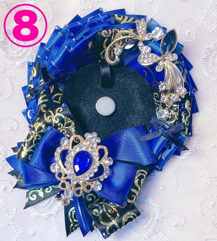 キラキラロゼット(蝶々ビジュー付き)