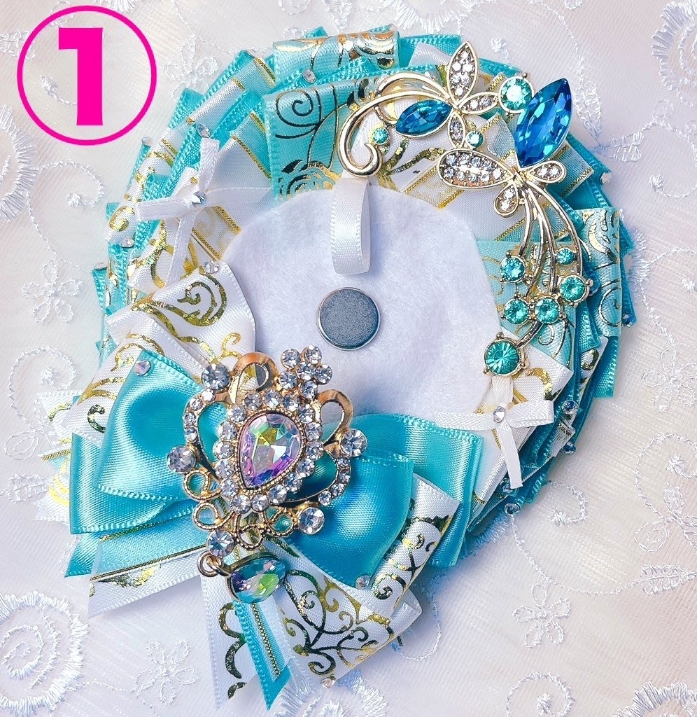 キラキラロゼット(蝶々ビジュー付き)