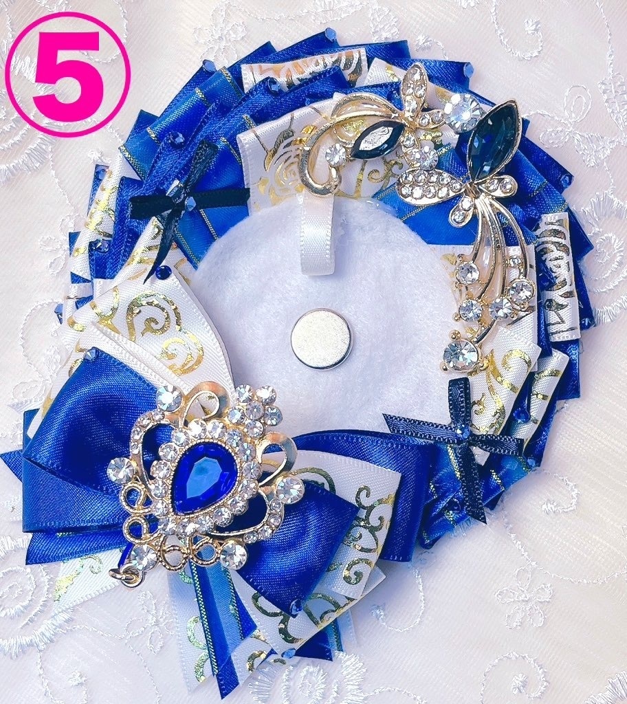 キラキラロゼット(蝶々ビジュー付き)