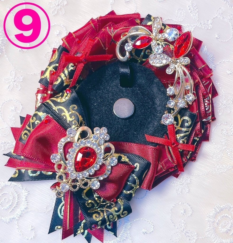 キラキラロゼット(蝶々ビジュー付き)