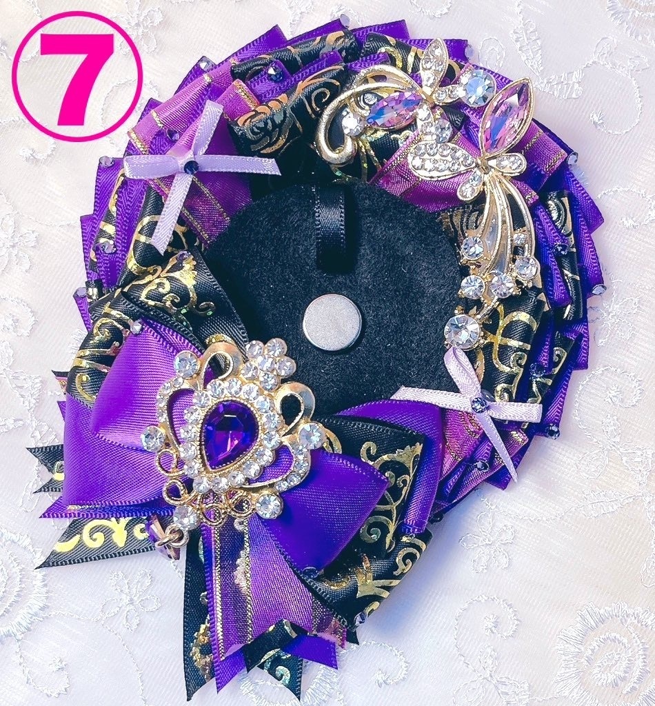 キラキラロゼット(蝶々ビジュー付き)