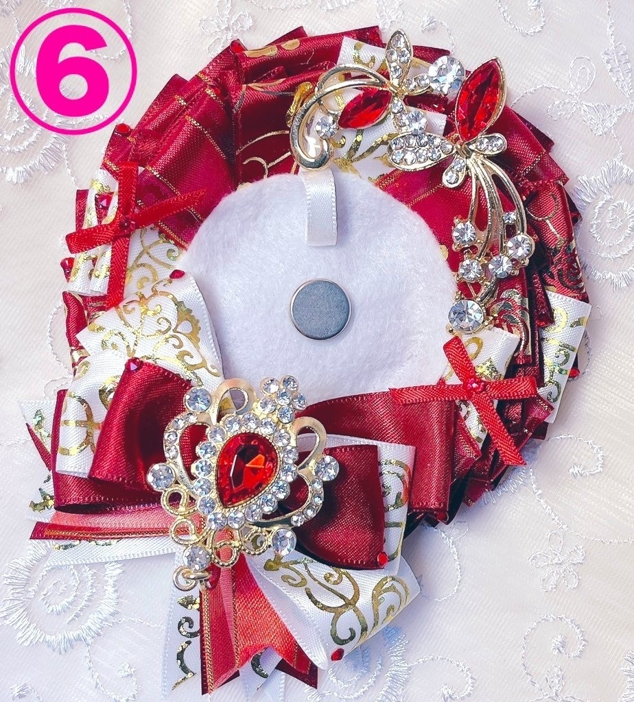 キラキラロゼット(蝶々ビジュー付き)