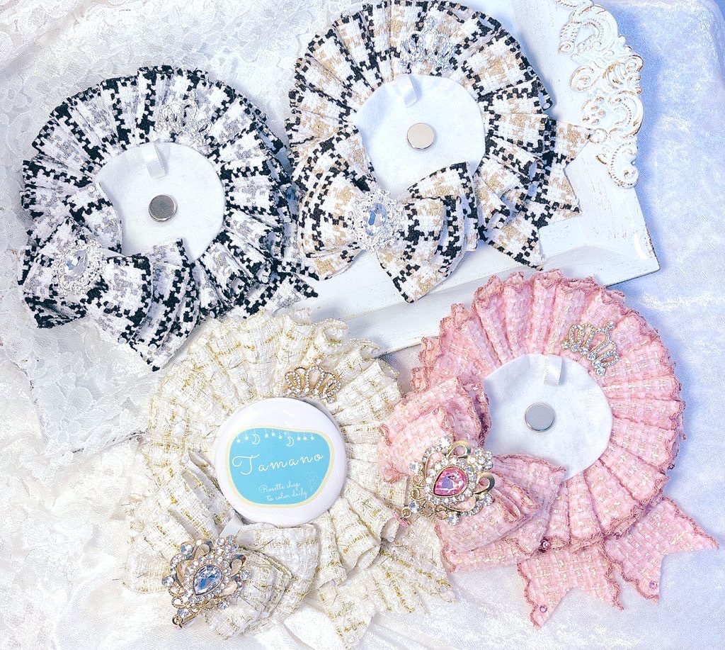 ツイードリボンロゼット