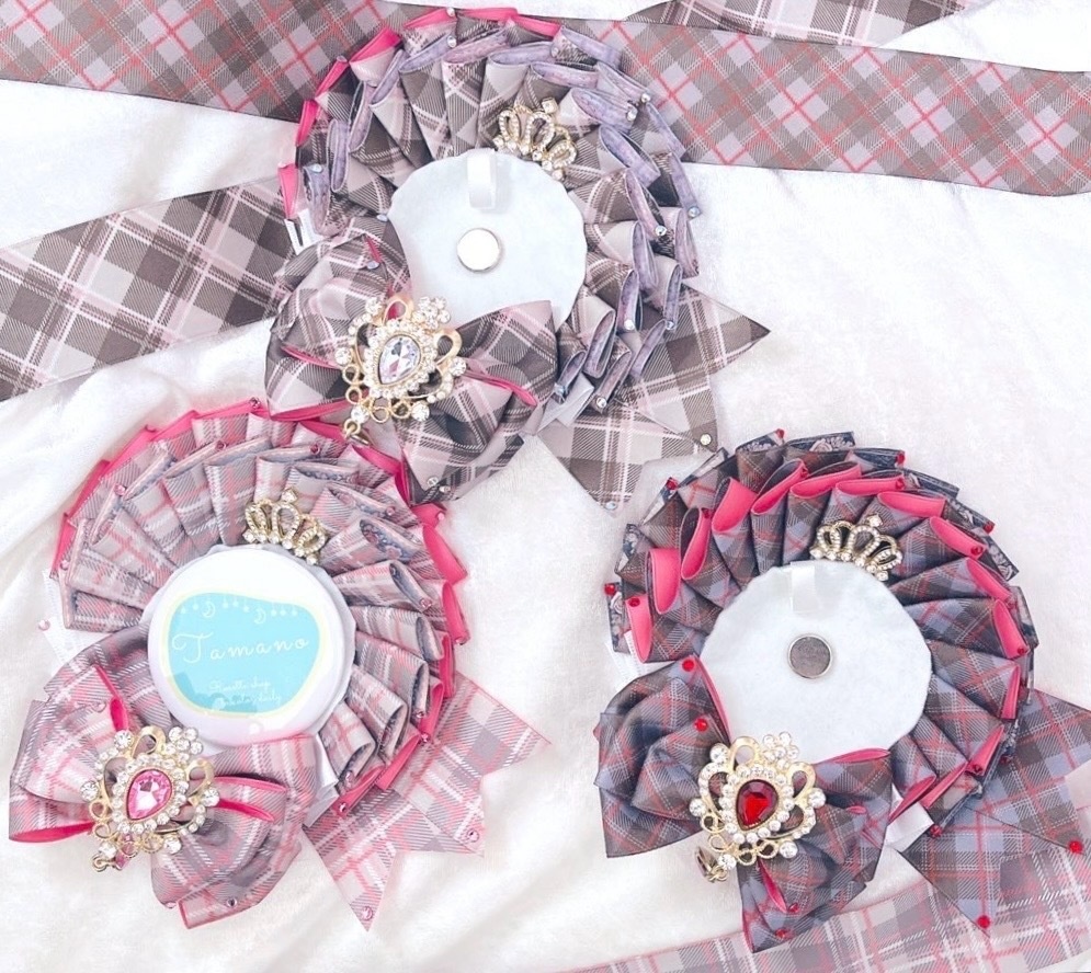 チェック柄ロゼット