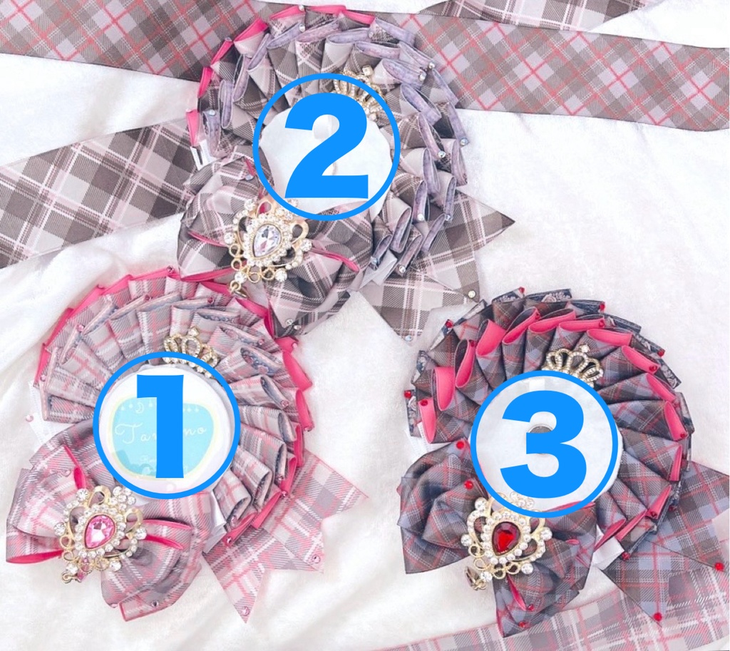 チェック柄ロゼット