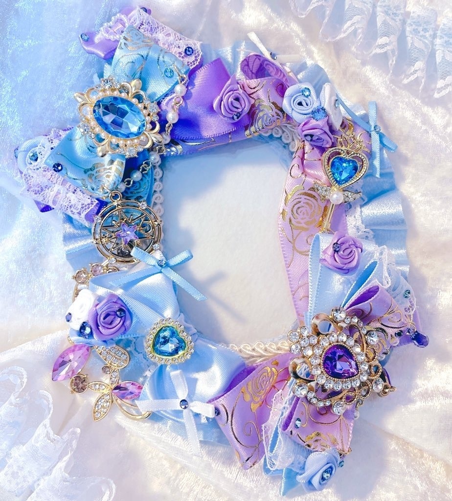 魔法少女ケースデコ　薄紫水色