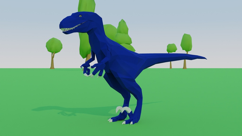 Low Poly ヴェロキラプトル 3Dモデル
