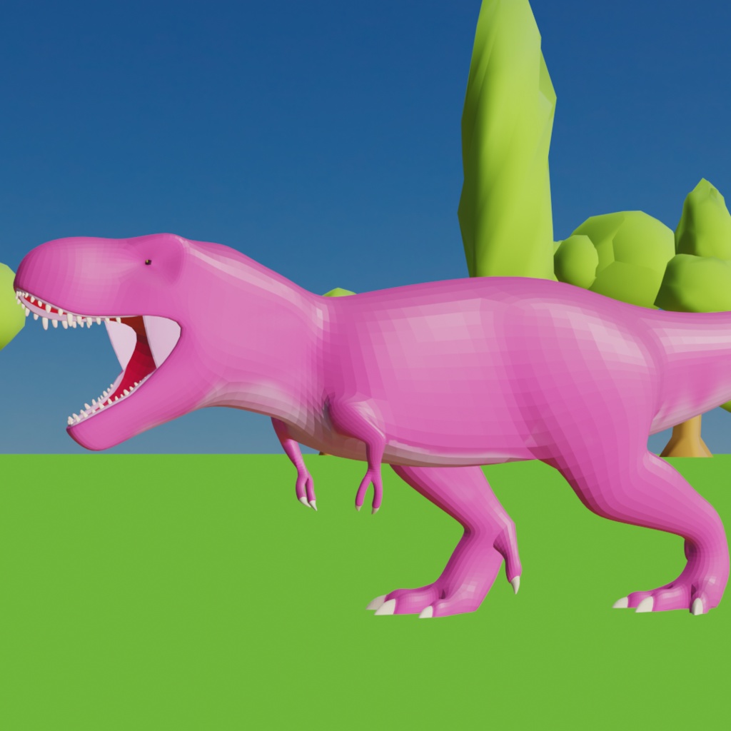 Low Poly Trex ティラノサウルス_001 3Dモデル