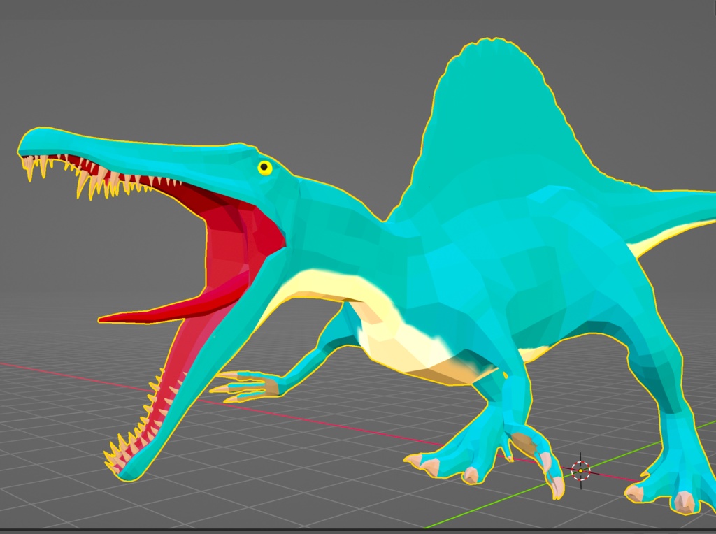 Low Poly スピノサウルス_001 3Dモデル