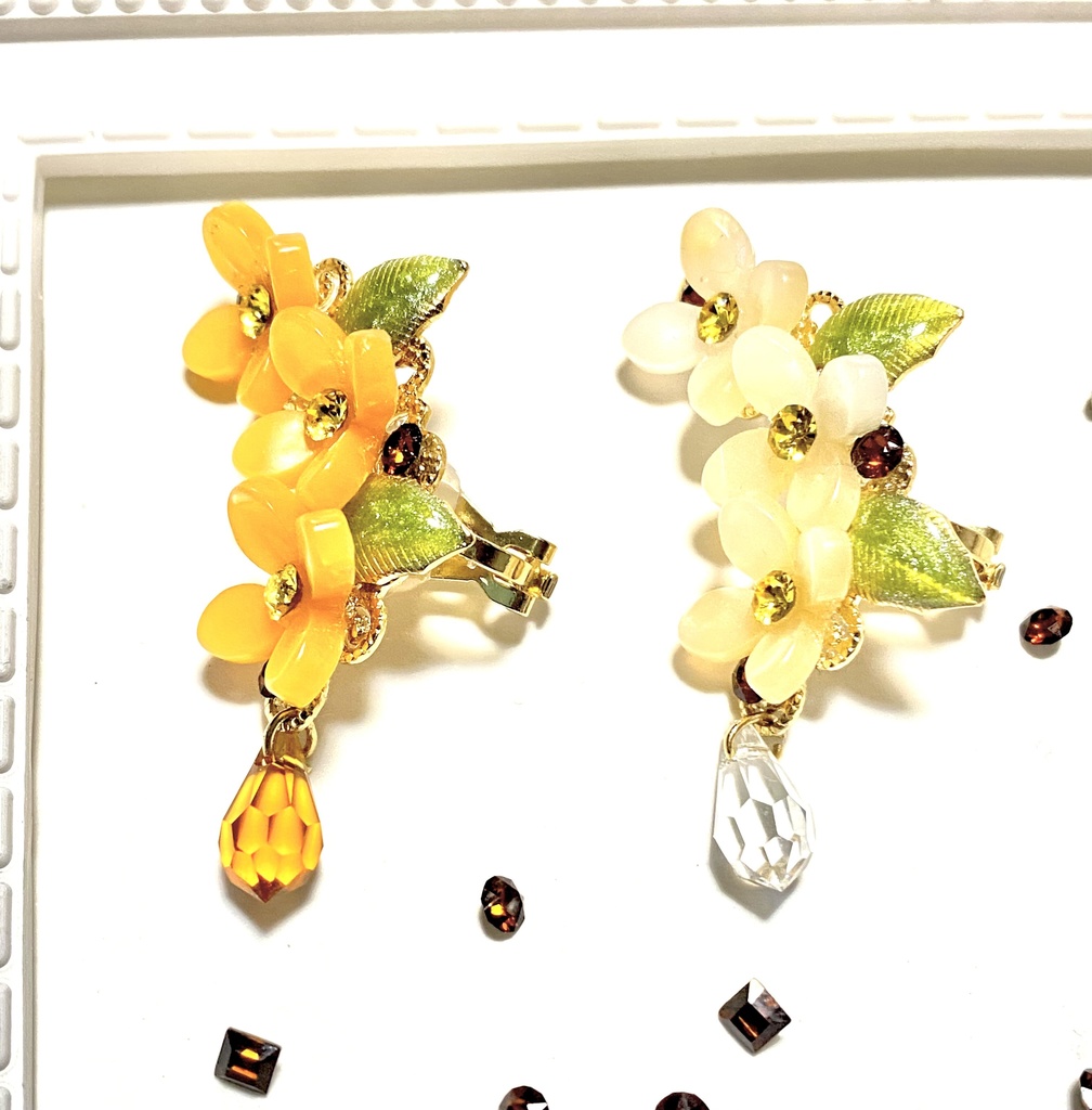 金木犀・銀木犀の雫〜イヤーカフ