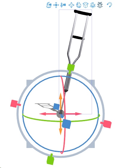 松葉杖 クリスタ用3D素材データcs3o
