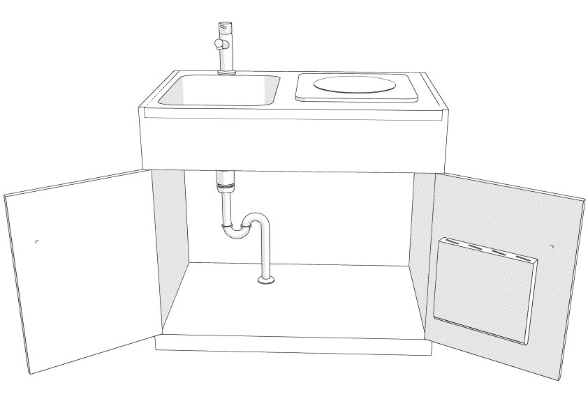 ワンルームのミニキッチン クリスタ用3D素材データcs3o