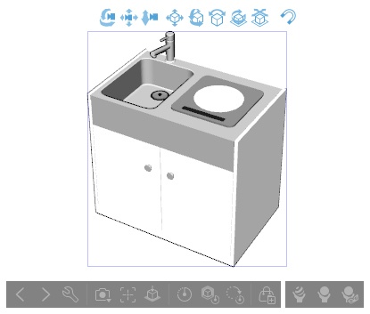 ワンルームのミニキッチン クリスタ用3D素材データcs3o