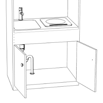 ワンルームのミニキッチン クリスタ用3D素材データcs3o