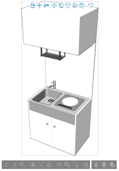 ワンルームのミニキッチン クリスタ用3D素材データcs3o