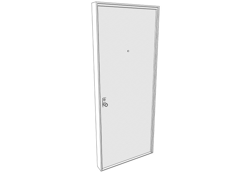 ドアクローザーつき玄関ドア クリスタ用3D素材データcs3o