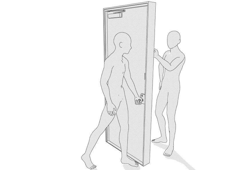 ドアクローザーつき玄関ドア クリスタ用3D素材データcs3o