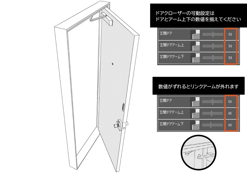 ドアクローザーつき玄関ドア クリスタ用3D素材データcs3o