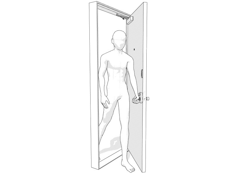 ドアクローザーつき玄関ドア クリスタ用3D素材データcs3o