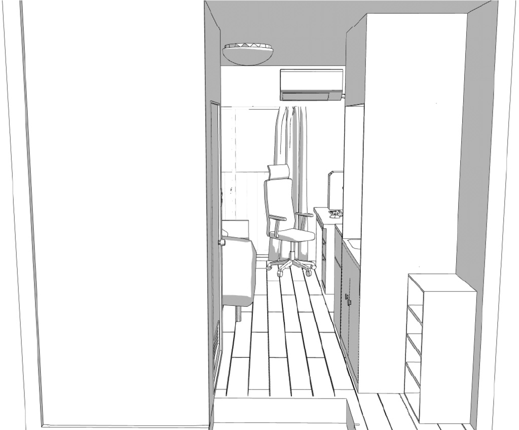 学生向けワンルーム クリスタ用3D素材データcs3o