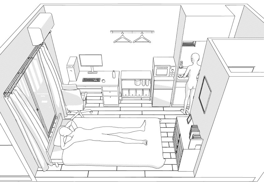 学生向けワンルーム クリスタ用3D素材データcs3o