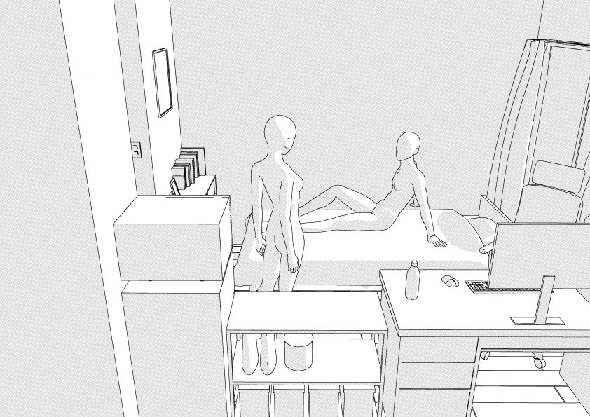 学生向けワンルーム クリスタ用3D素材データcs3o