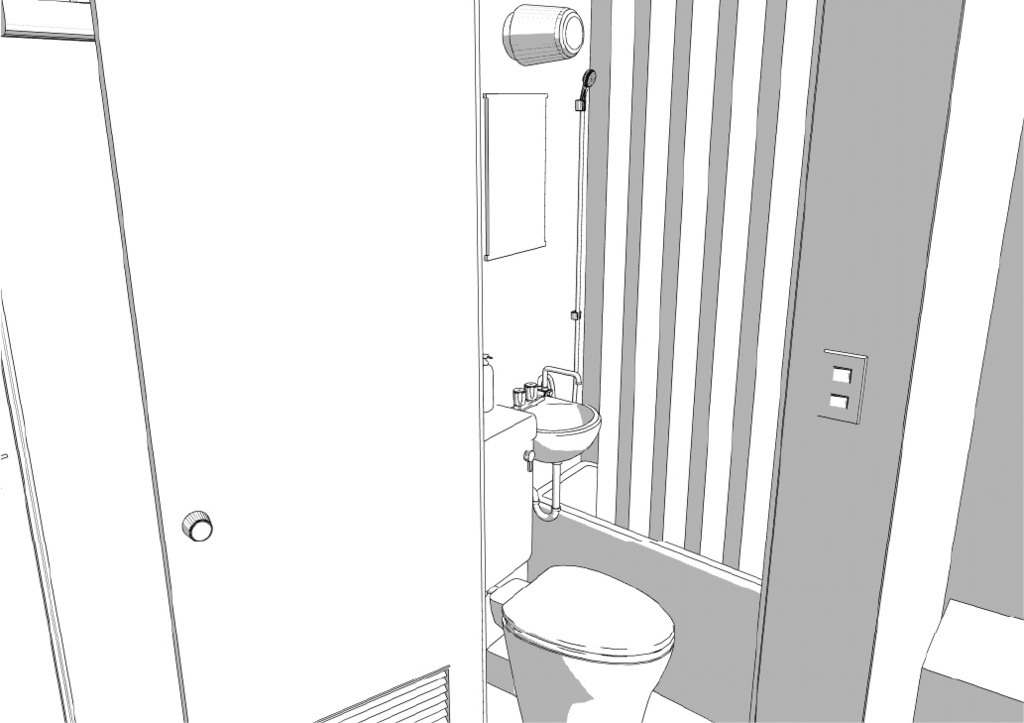 ミニマリストのワンルーム クリスタ用3D素材データcs3o