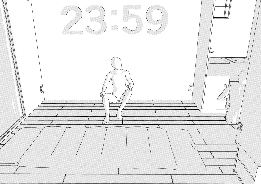 ミニマリストのワンルーム クリスタ用3D素材データcs3o