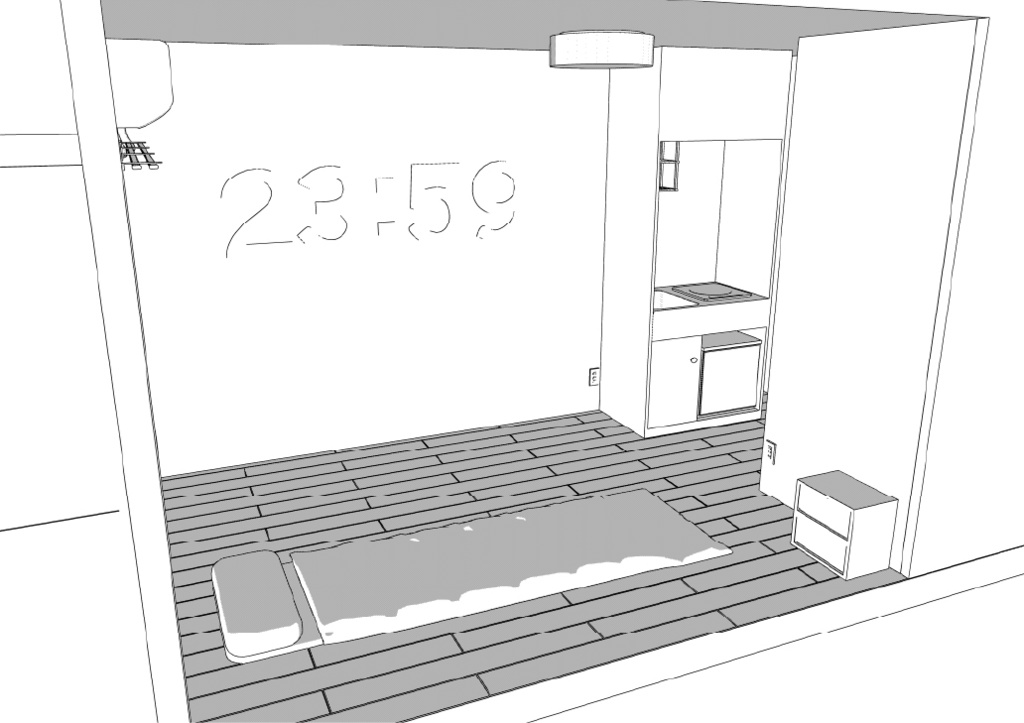 ミニマリストのワンルーム クリスタ用3D素材データcs3o