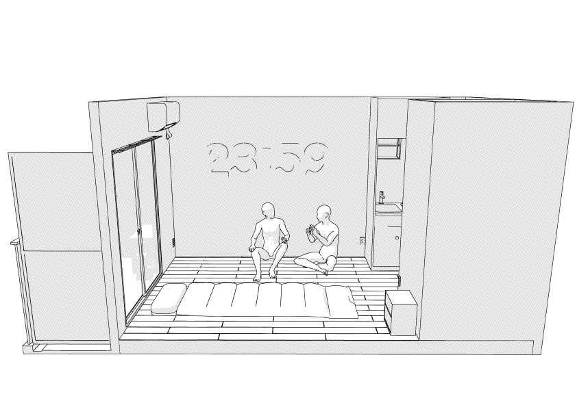 ミニマリストのワンルーム クリスタ用3D素材データcs3o