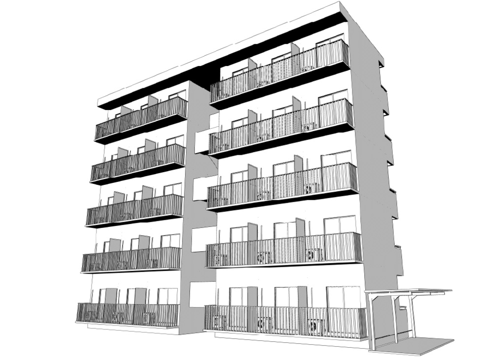 階数を選べるマンションの外観 クリスタ用3D素材データcs3o