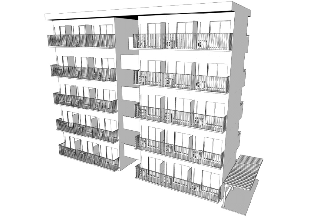 階数を選べるマンションの外観 クリスタ用3D素材データcs3o