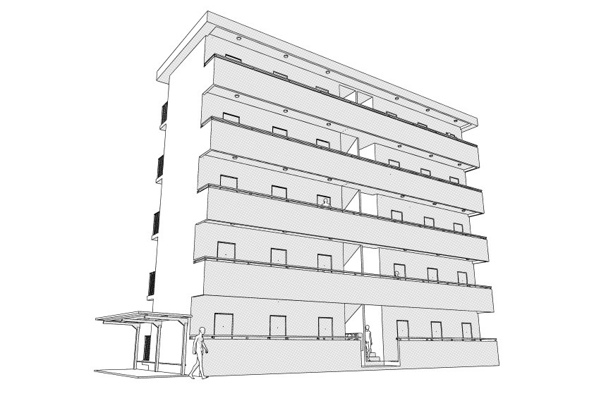 階数を選べるマンションの外観 クリスタ用3D素材データcs3o