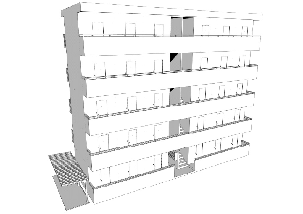 階数を選べるマンションの外観 クリスタ用3D素材データcs3o