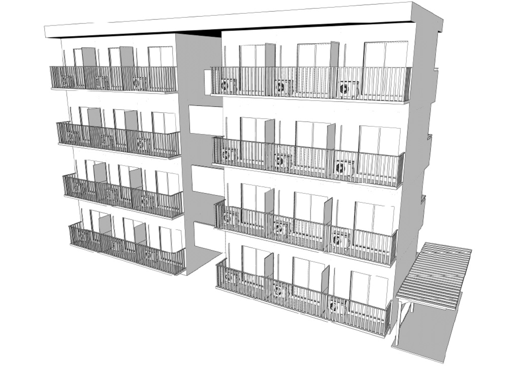 階数を選べるマンションの外観 クリスタ用3D素材データcs3o