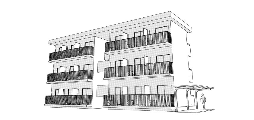 階数を選べるマンションの外観 クリスタ用3D素材データcs3o