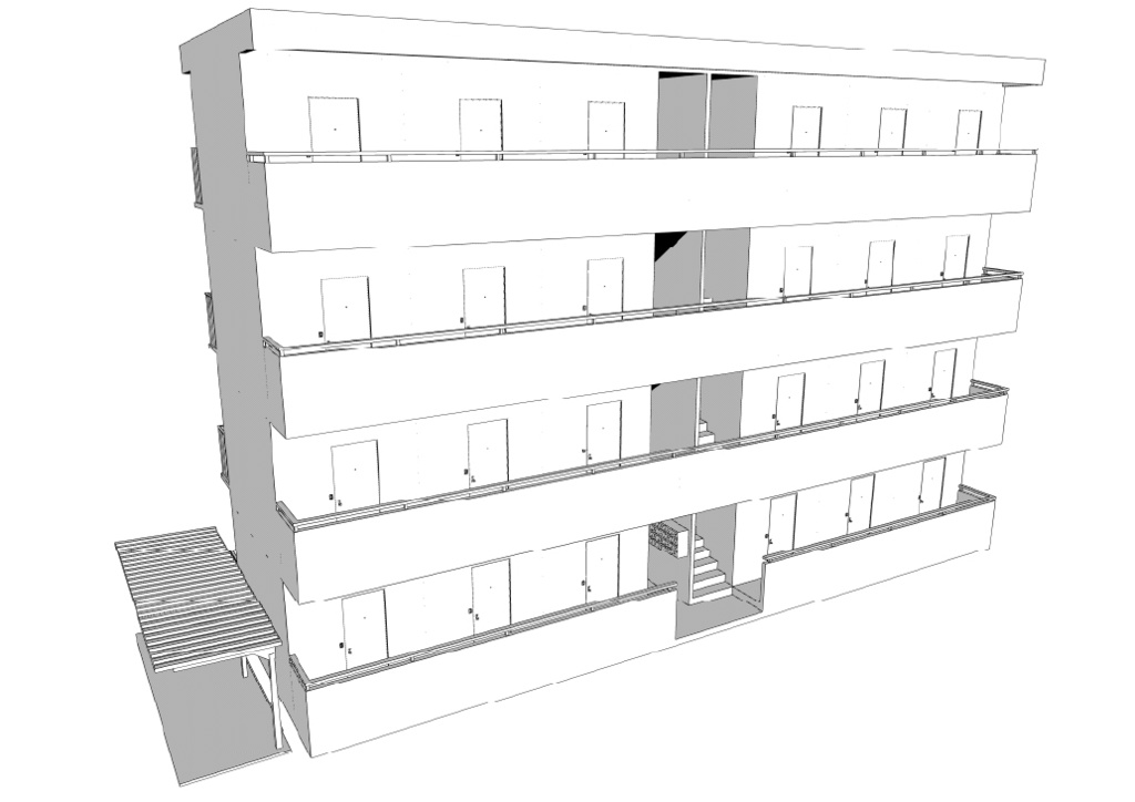 階数を選べるマンションの外観 クリスタ用3D素材データcs3o