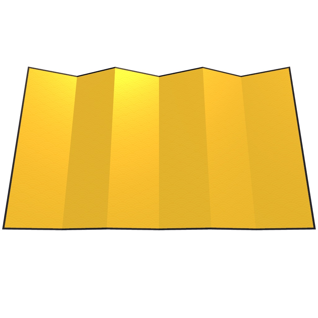 【VRChat対応】七尺六曲の金屏風の3Dモデル、和柄5種類入り