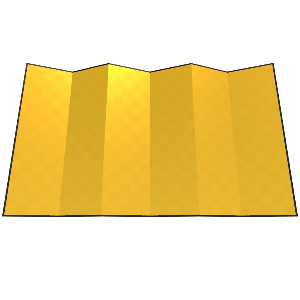 【VRChat対応】七尺六曲の金屏風の3Dモデル、和柄5種類入り