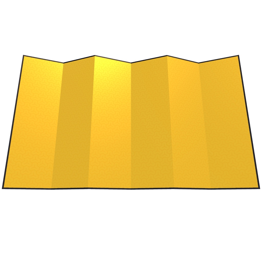 【VRChat対応】七尺六曲の金屏風の3Dモデル、和柄5種類入り