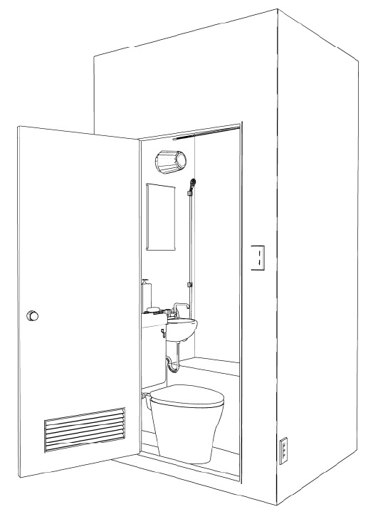 めっちゃ狭い3点ユニットバス クリスタ用3D素材データcs3o