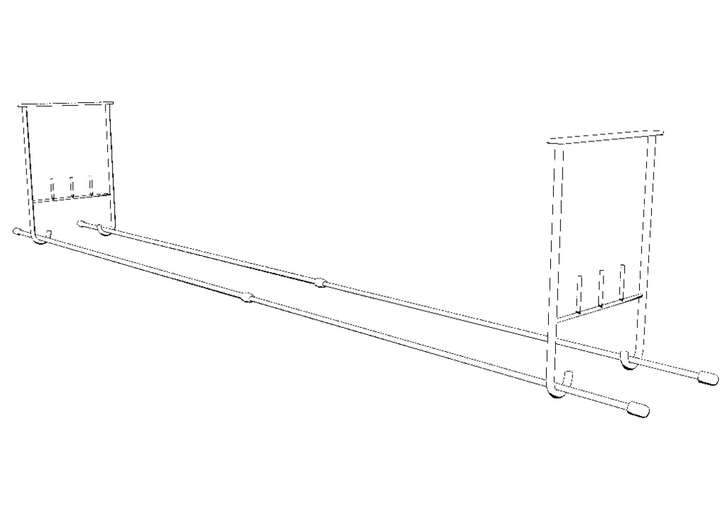 吊り下げタイプの物干し竿 クリスタ用3D素材データ fbx
