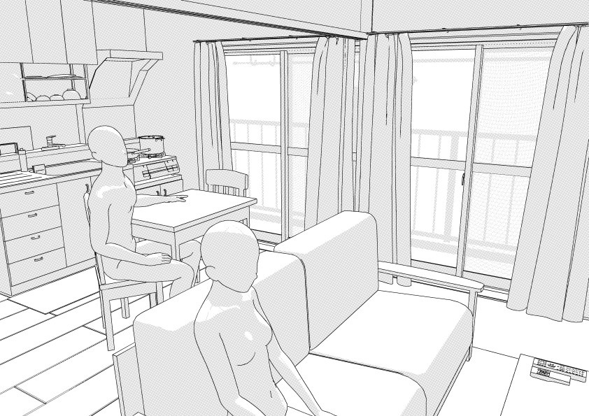 築古団地-2DK クリスタ用3D素材データcs3o