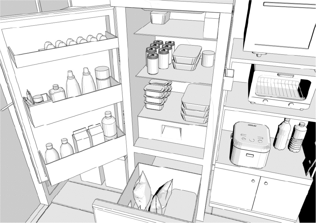 築古団地-2DK クリスタ用3D素材データcs3o