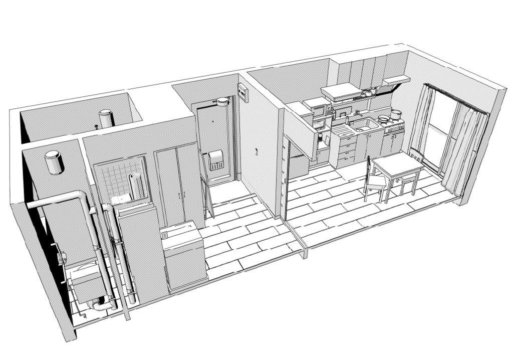 築古団地-2DK クリスタ用3D素材データcs3o
