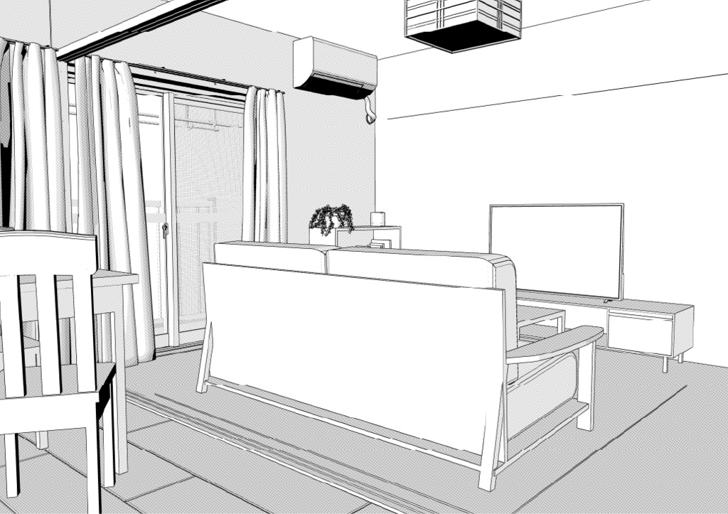 築古団地-2DK クリスタ用3D素材データcs3o